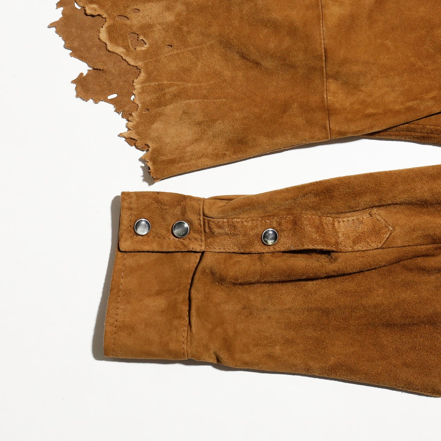 *one-off broken suede leather shirt