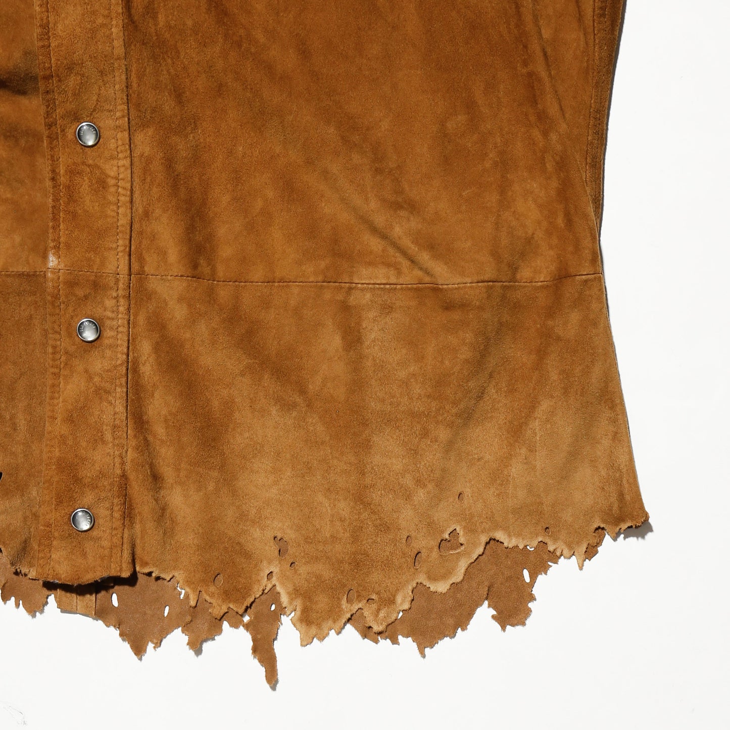*one-off broken suede leather shirt
