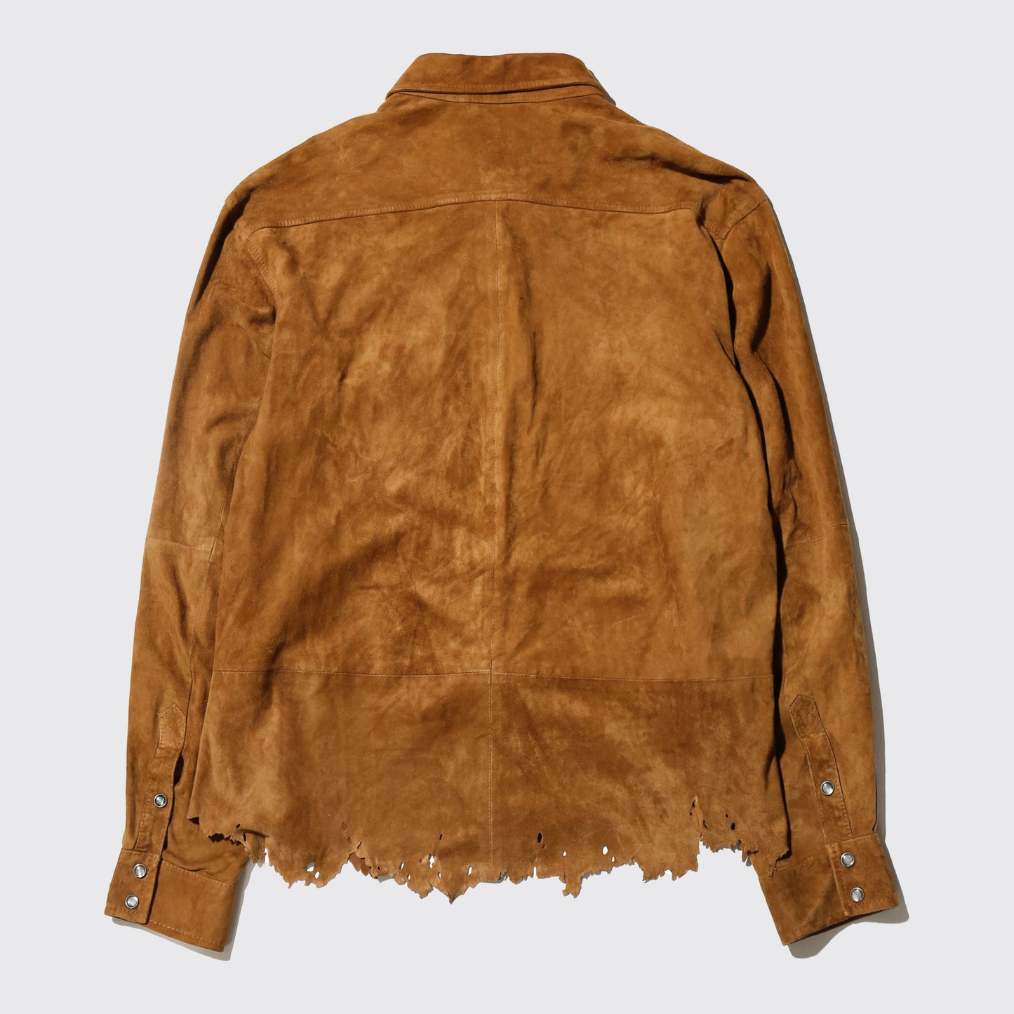 *one-off broken suede leather shirt