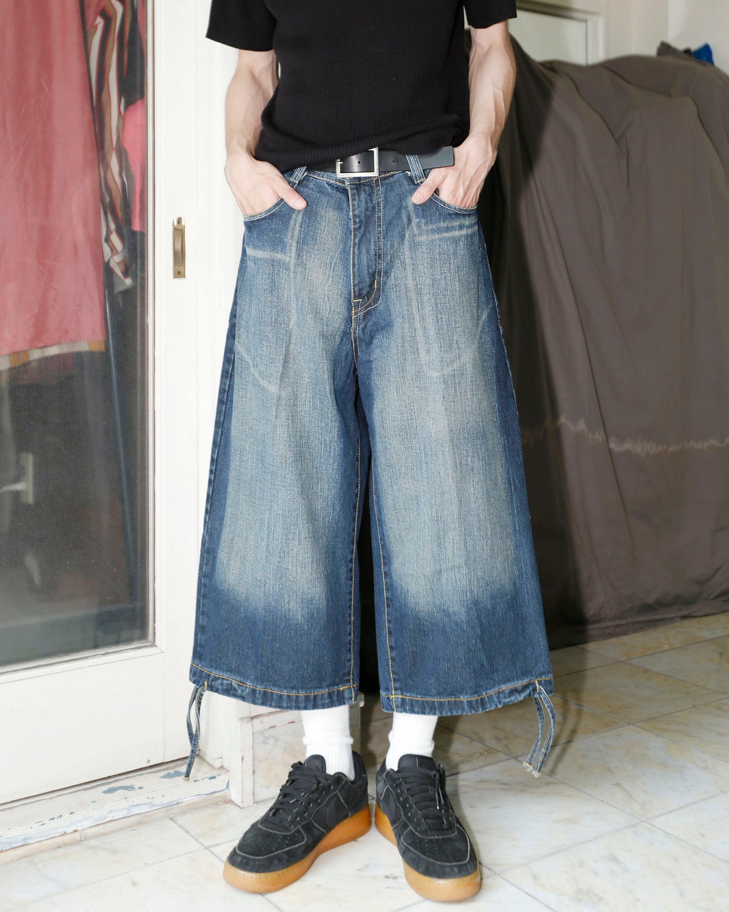 vintage cropped baggy shorts