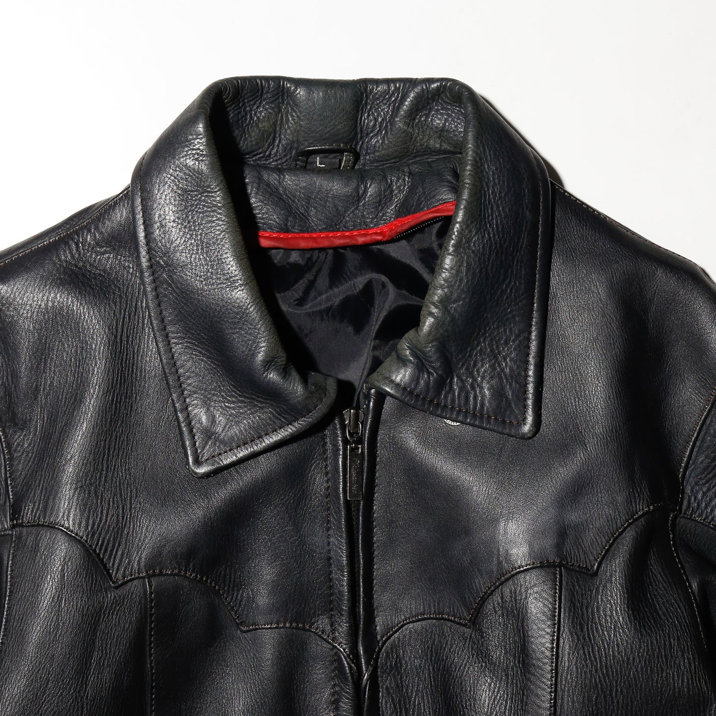 vintage western single leather jacket