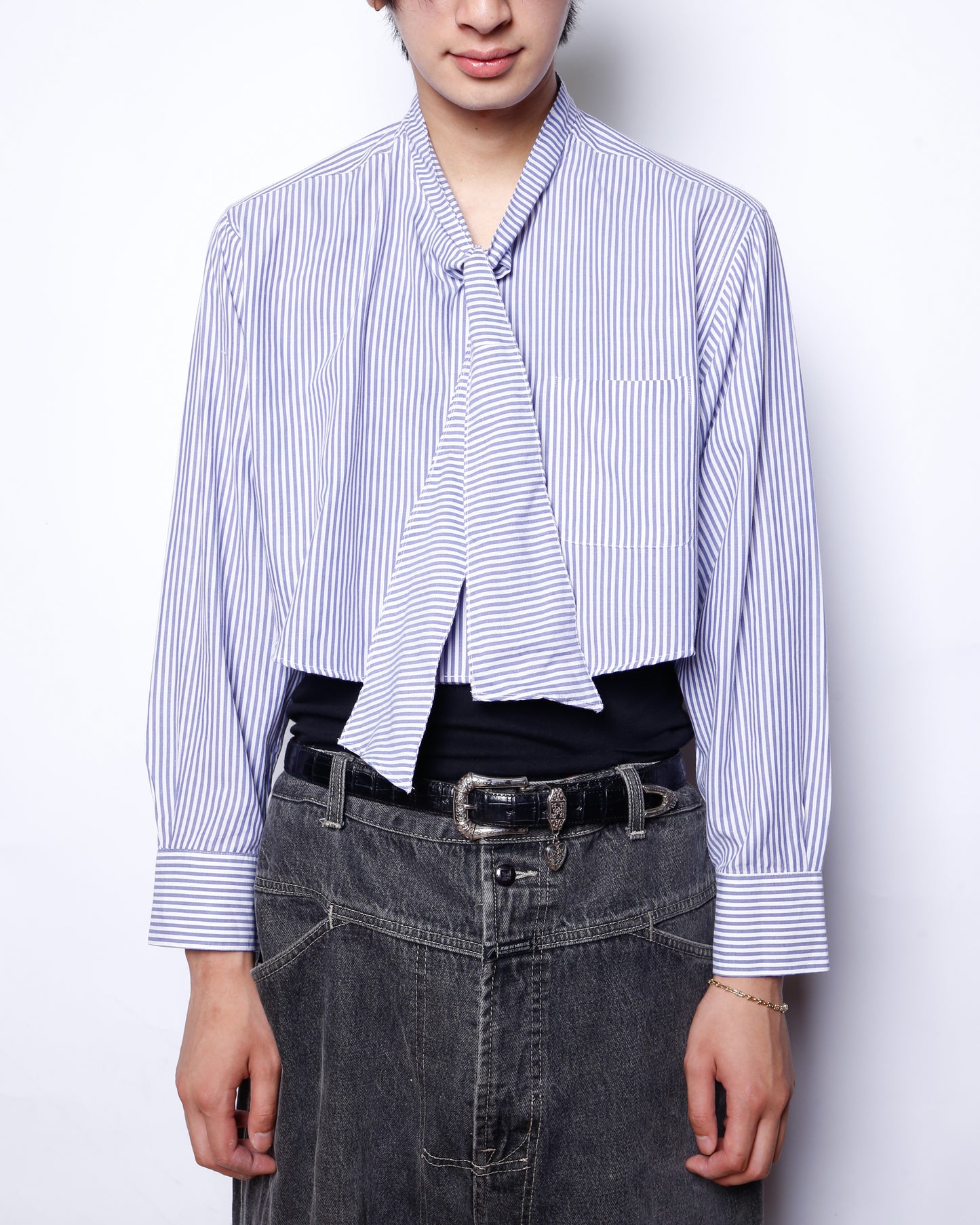 remake cropped bowtie shirt