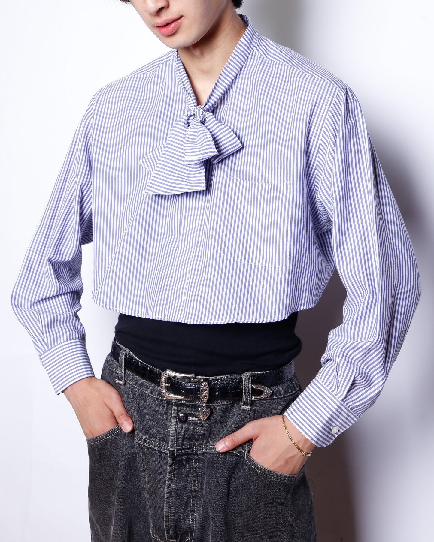 remake cropped bowtie shirt