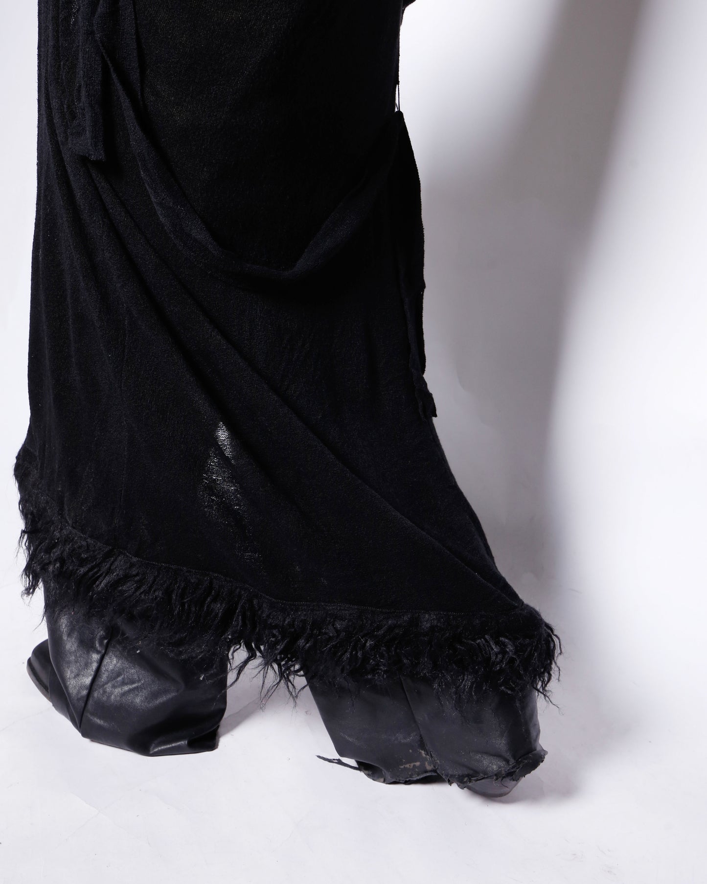 vintage obscurus fur trim knit coat