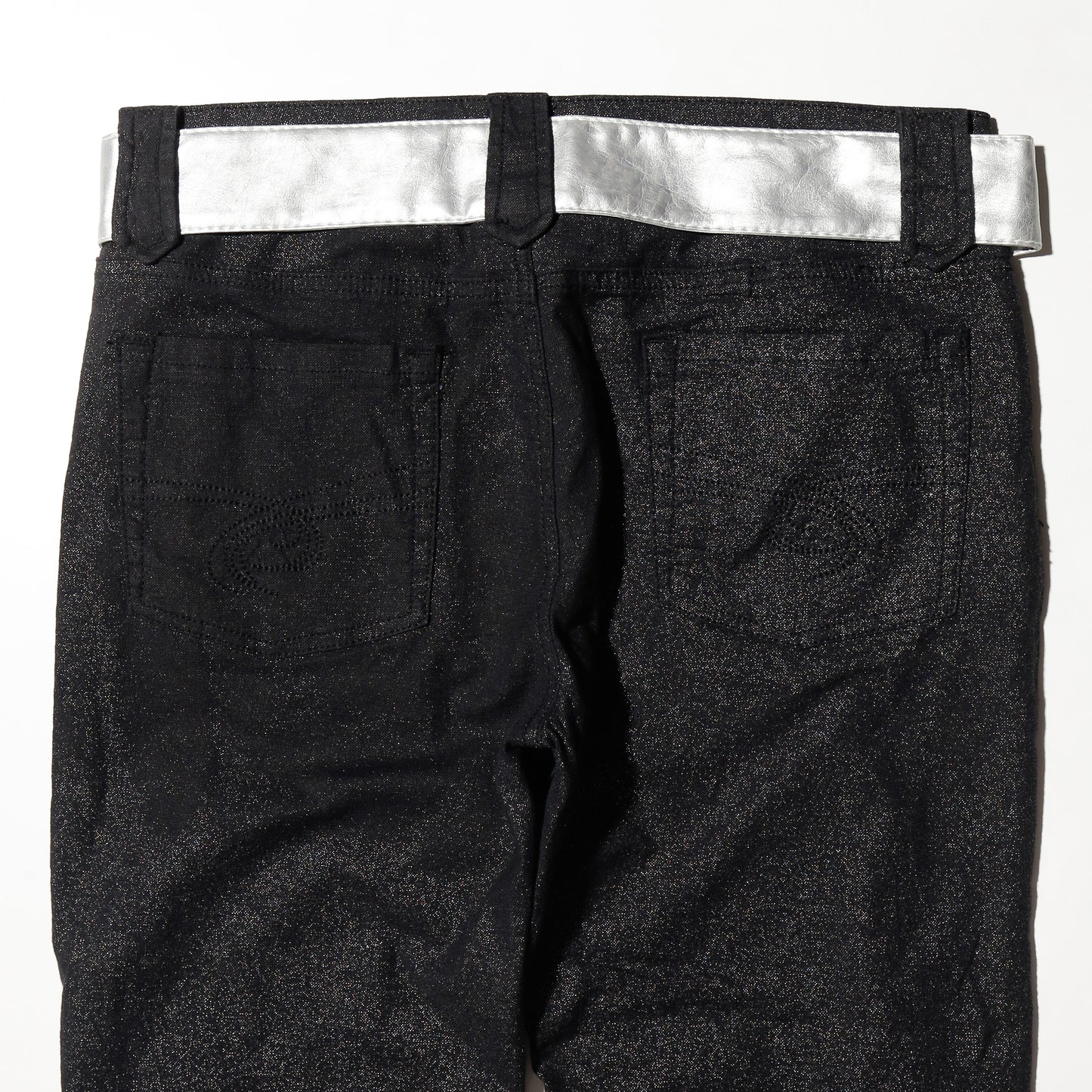 vintage lame flare trousers, with belt