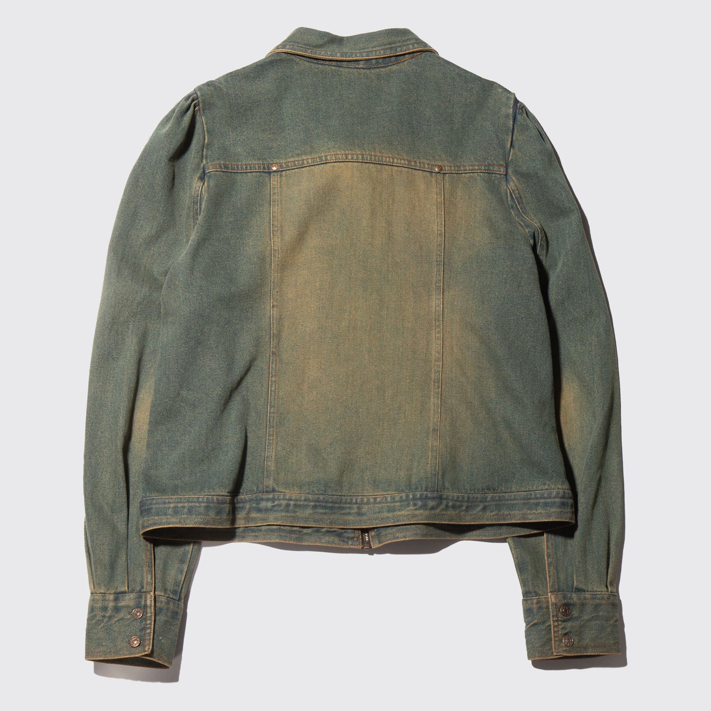 vintage jacquard combi trucker jacket