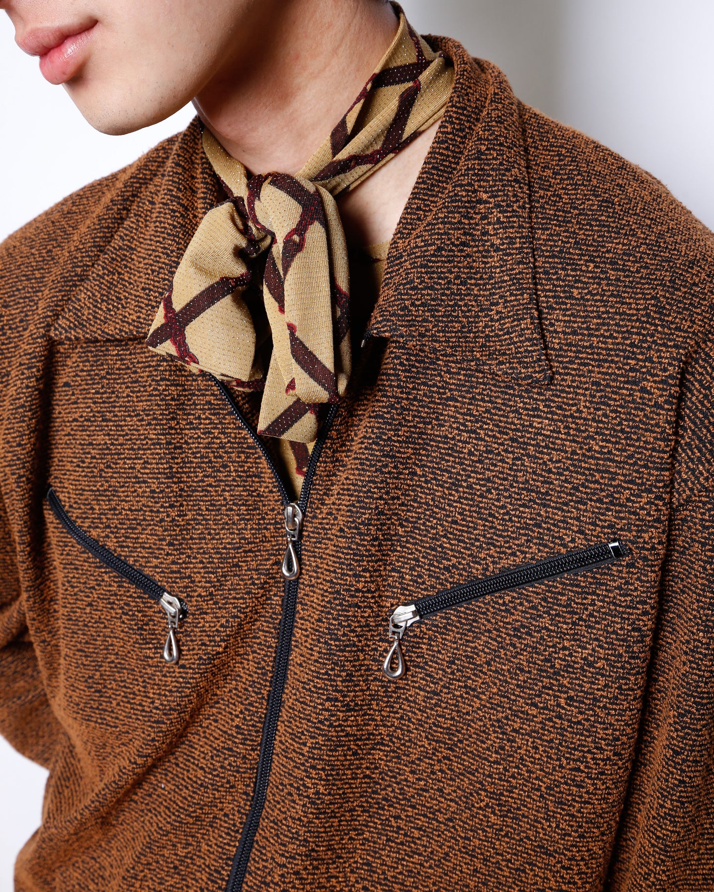 vintage zipped jacquard jacket