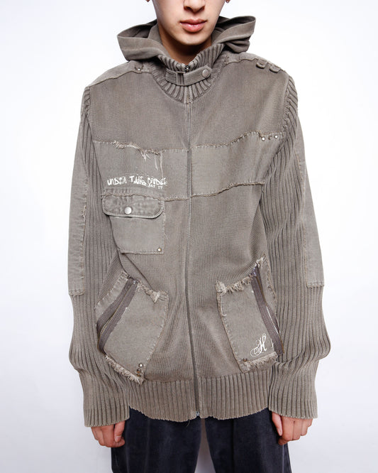 vintage hybrid utility knit jacket