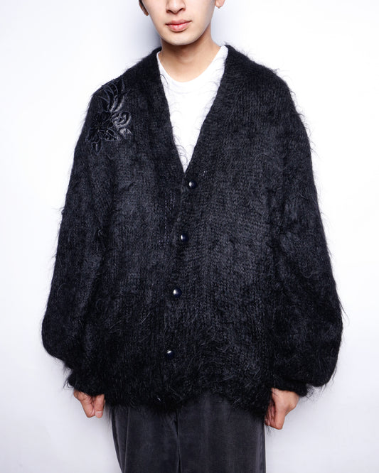 vintage broidered loose mohair cardigan