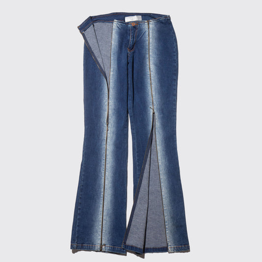 vintage center zip flare jeans
