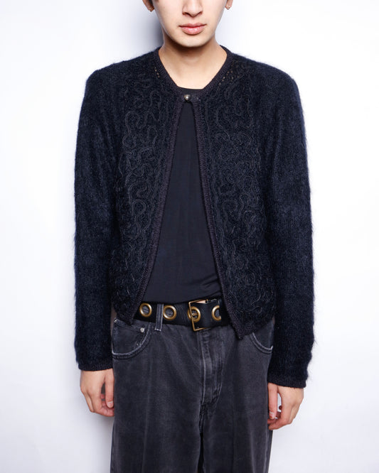 vintage broderied mohair bolero cardigan