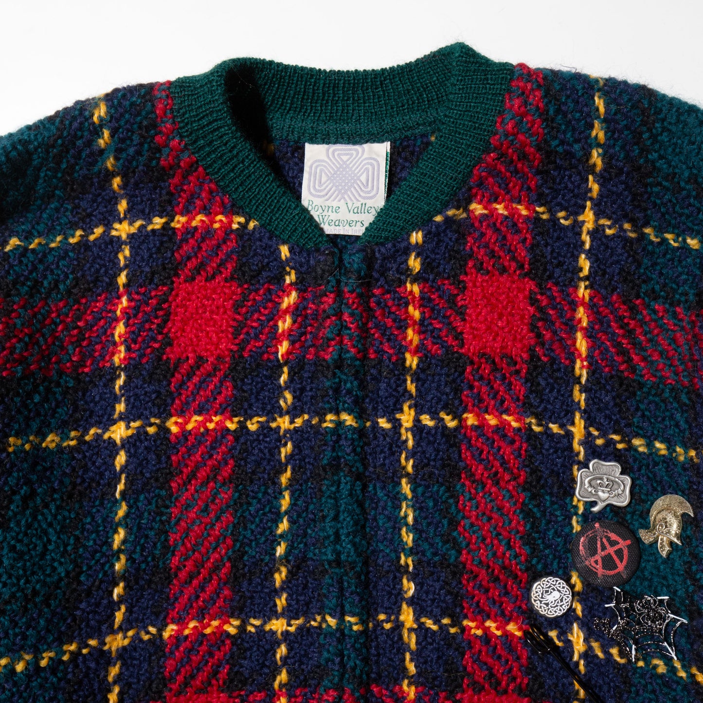 vintage custom tartan check knit jacket