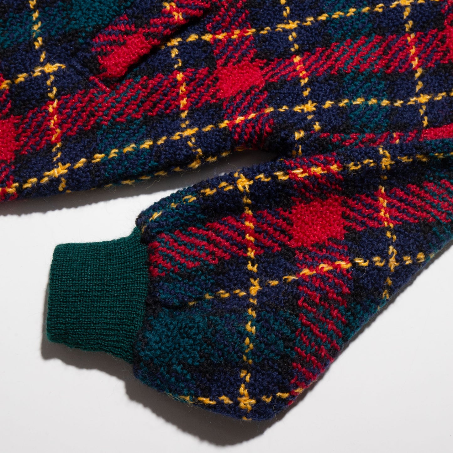 vintage custom tartan check knit jacket