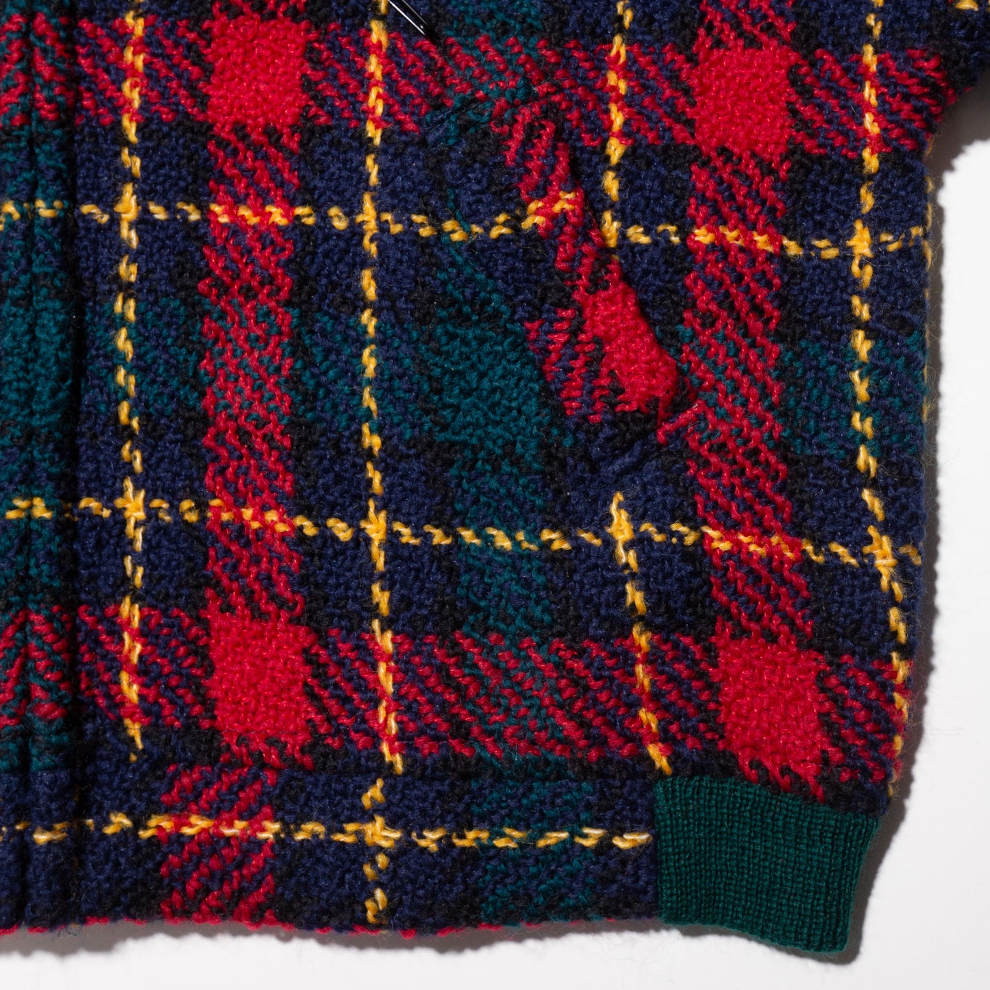 vintage custom tartan check knit jacket