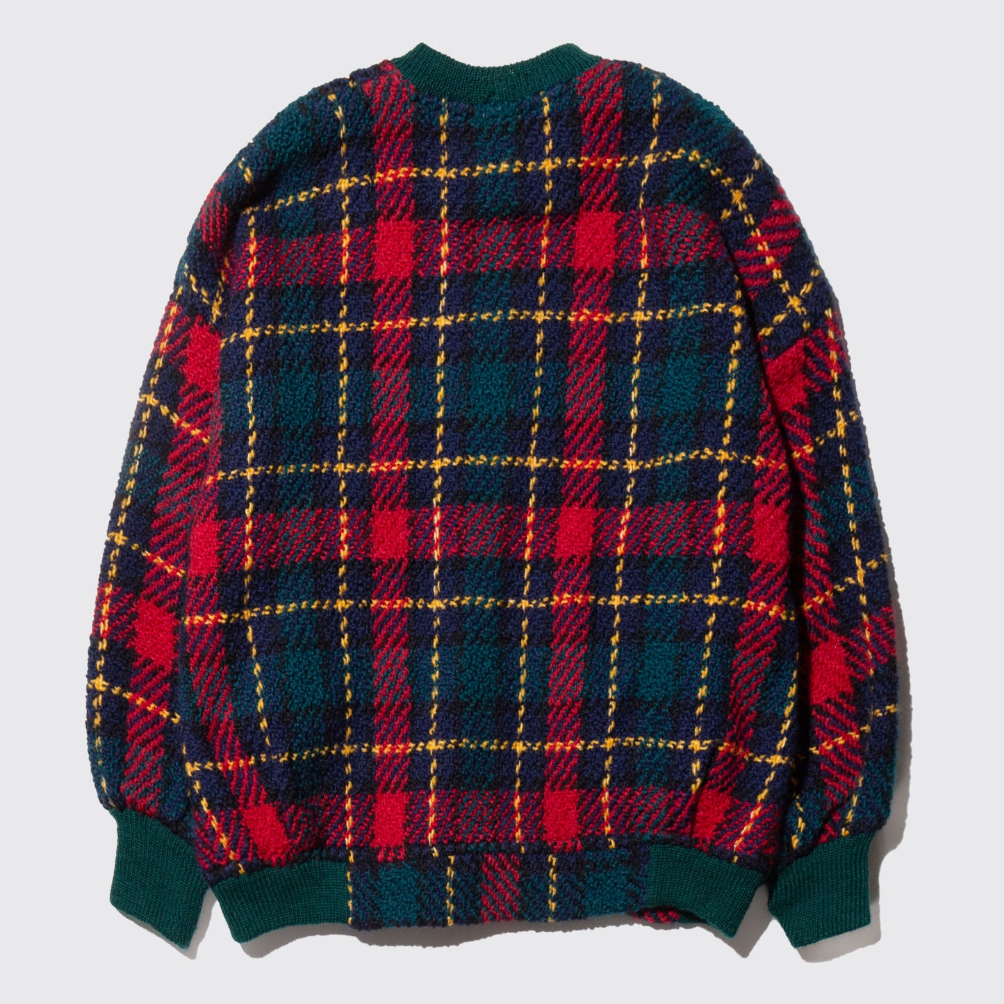 vintage custom tartan check knit jacket