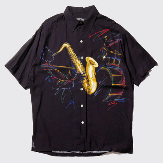 vintage saxophone rayon h/s shirt