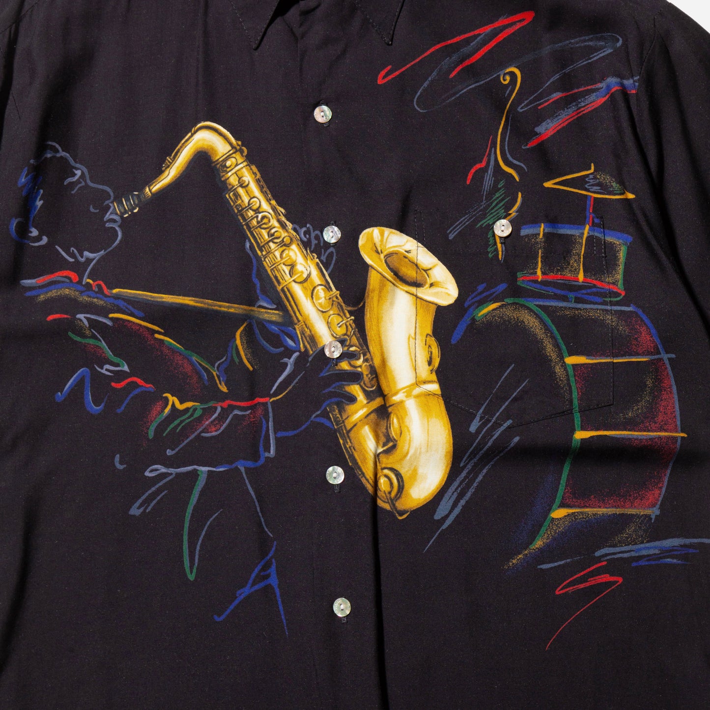 vintage saxophone rayon h/s shirt