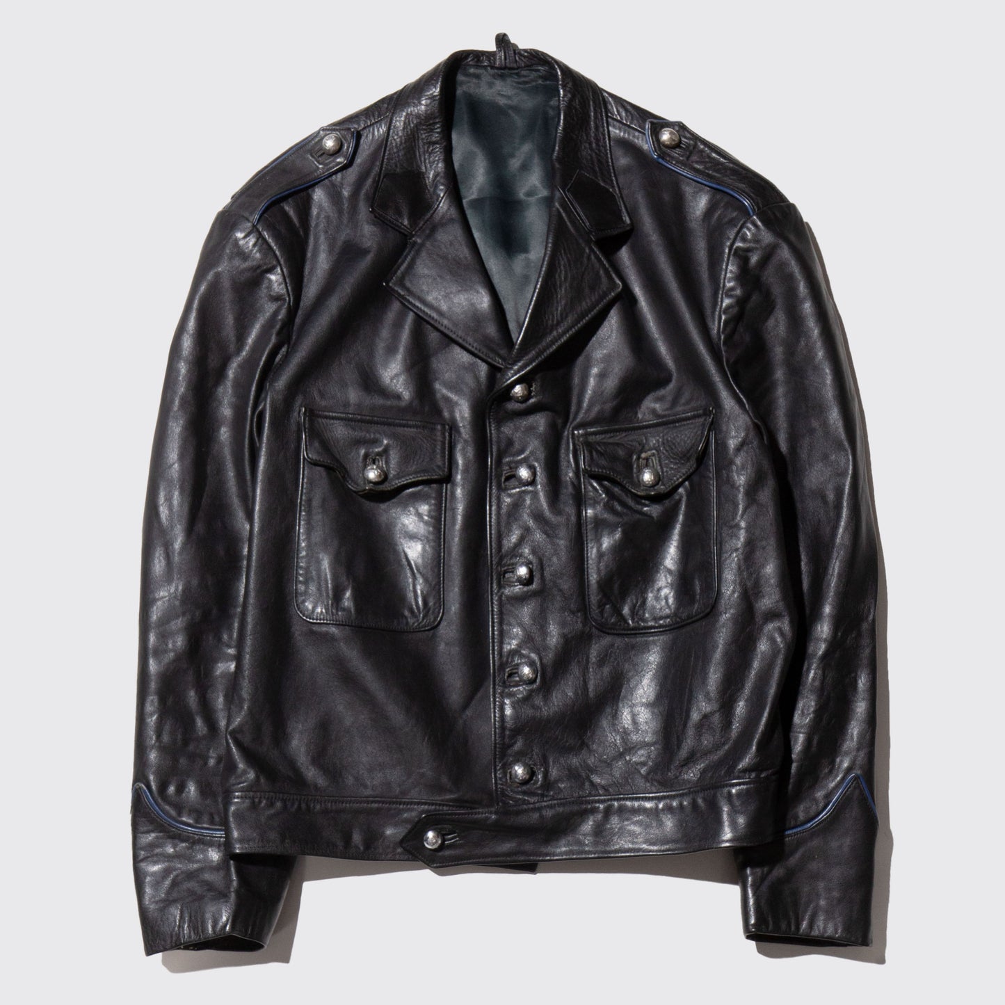 vintage officer leather jacket