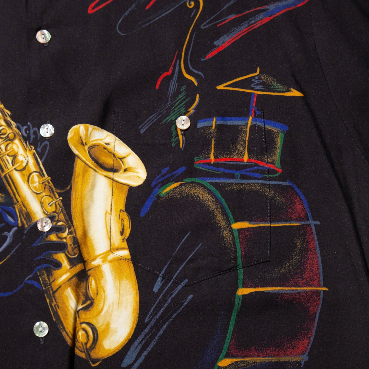 vintage saxophone rayon h/s shirt