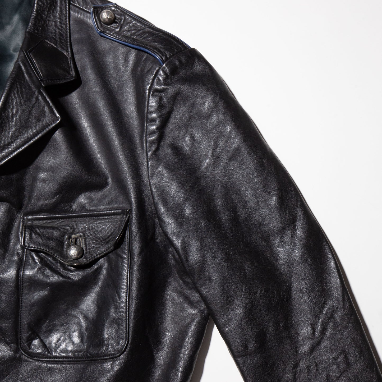 vintage officer leather jacket