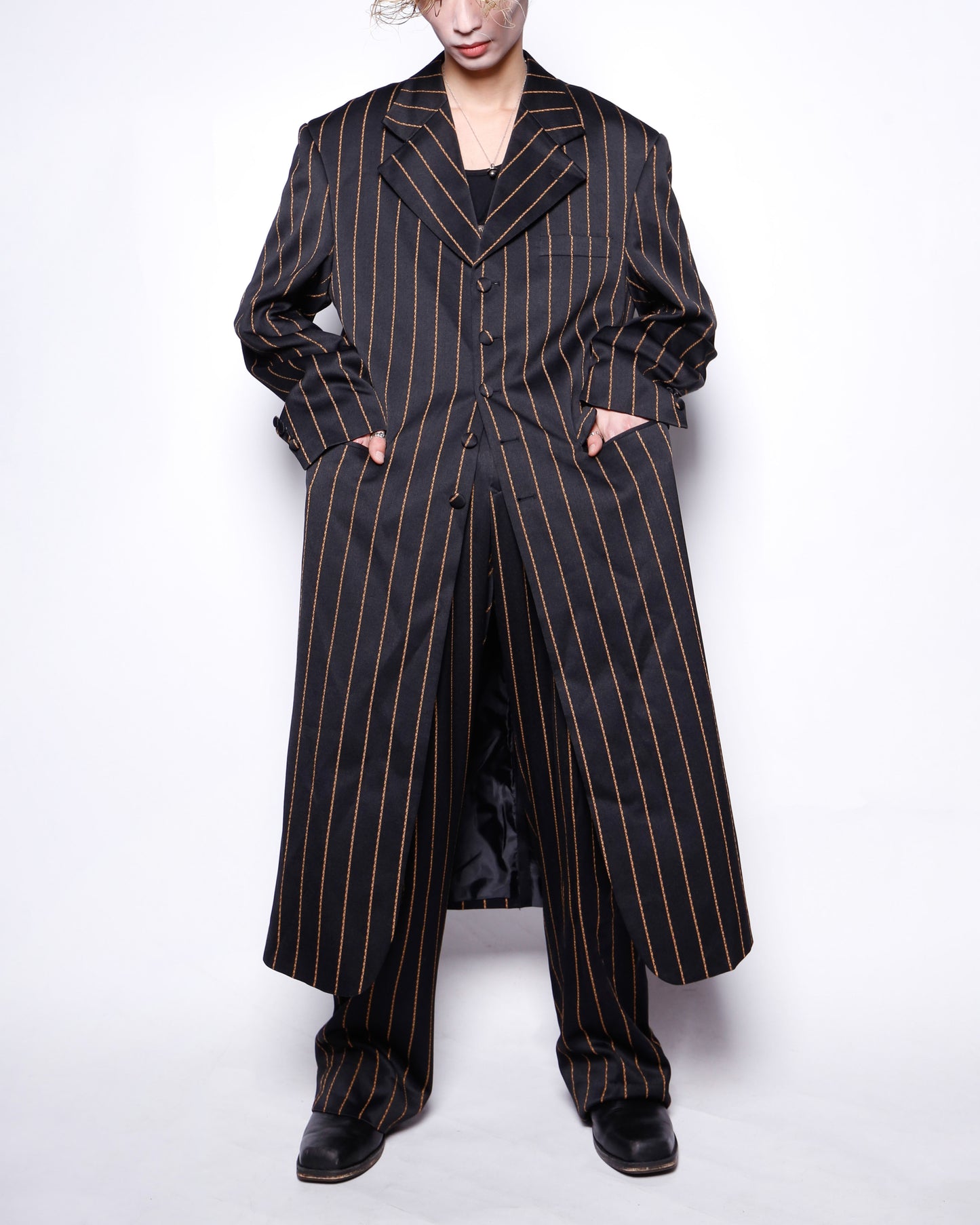 vintage super long stripe zoot set up