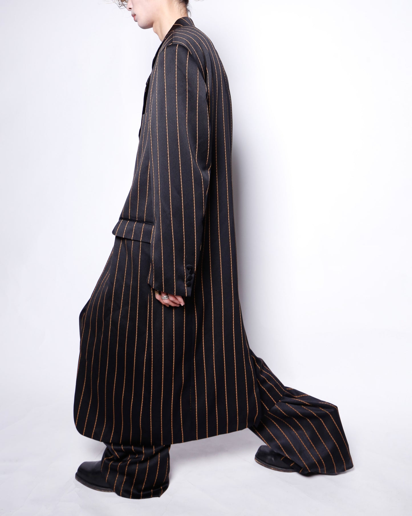 vintage super long stripe zoot set up