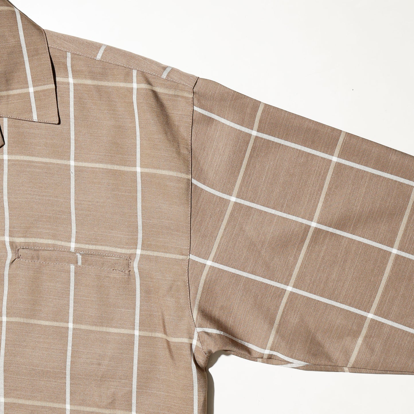 vintage window check open collar shirt