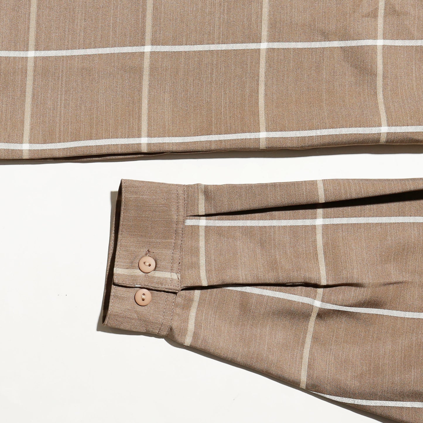 vintage window check open collar shirt