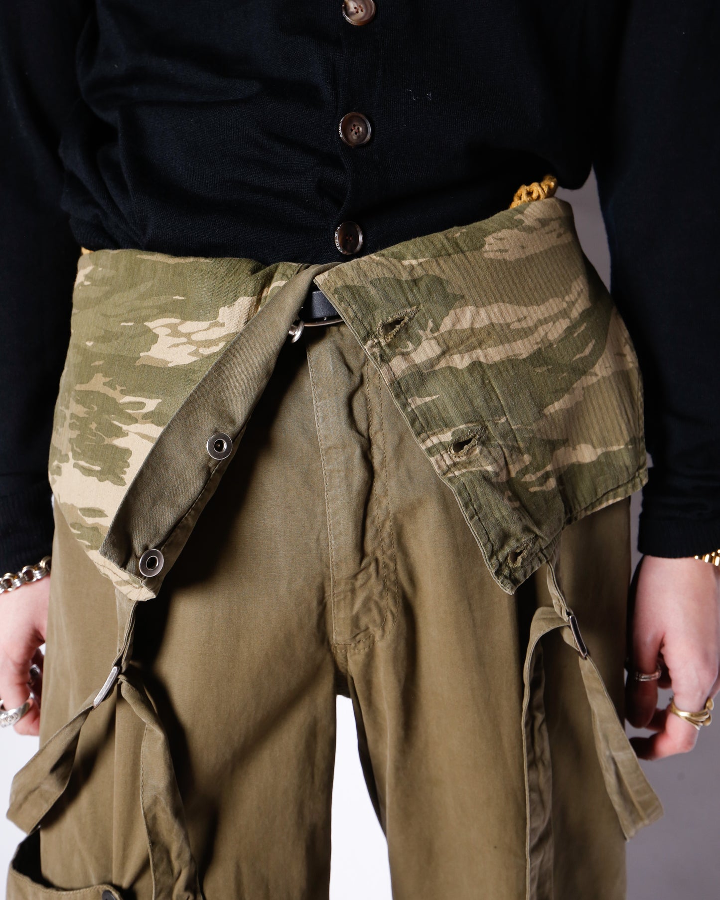 vintage silver king cargo salopette, detachable pocket