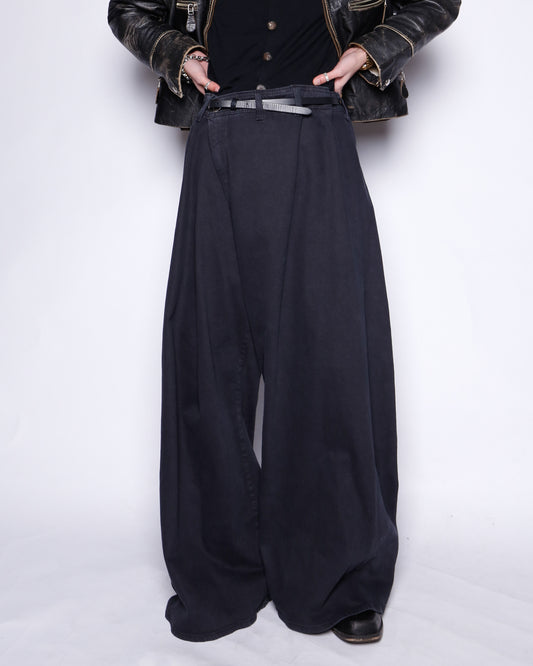 vintage asymmetry wide jeans