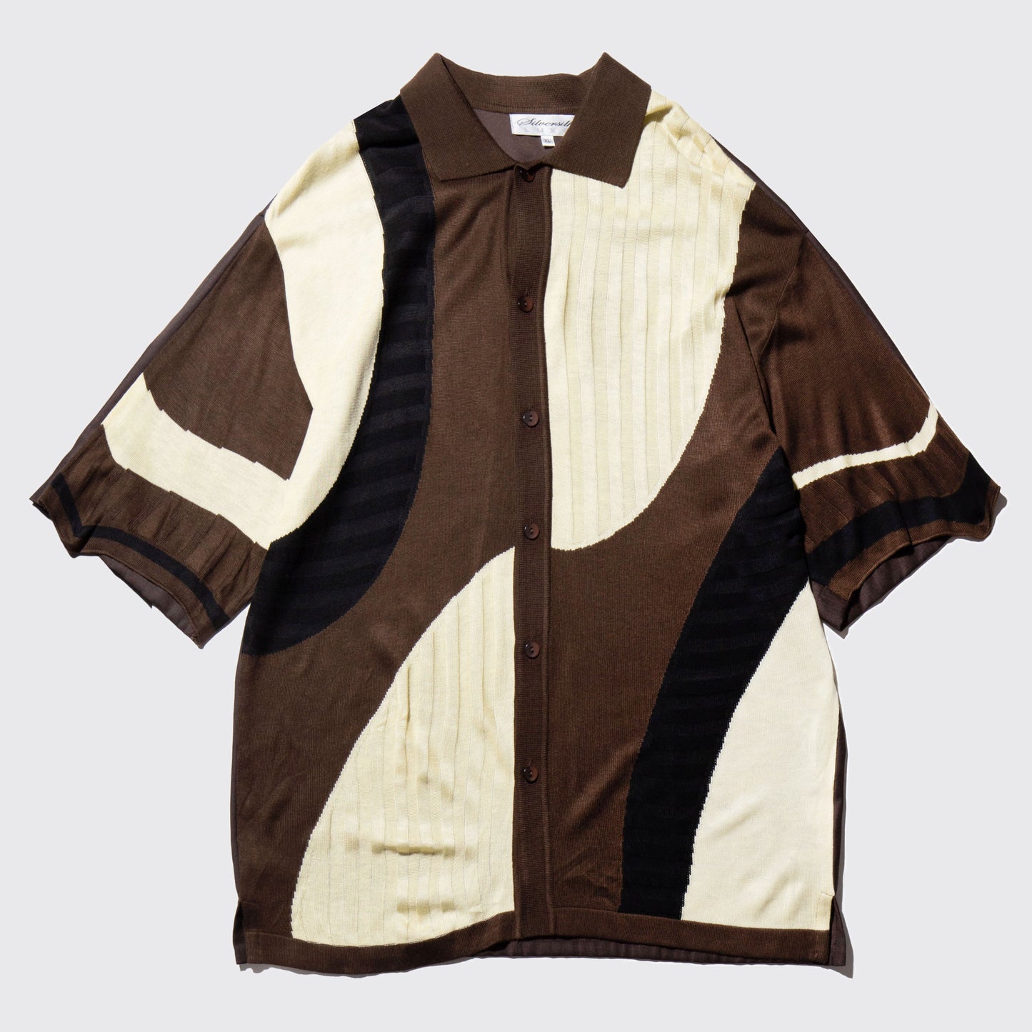 vintage geometry loose knit shirt