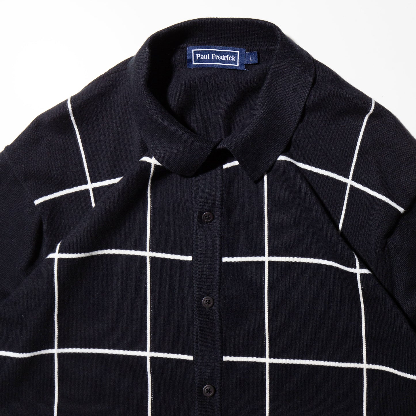 vintage window check knit h/s shirt