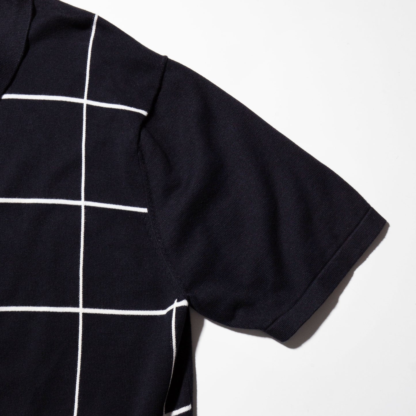 vintage window check knit h/s shirt