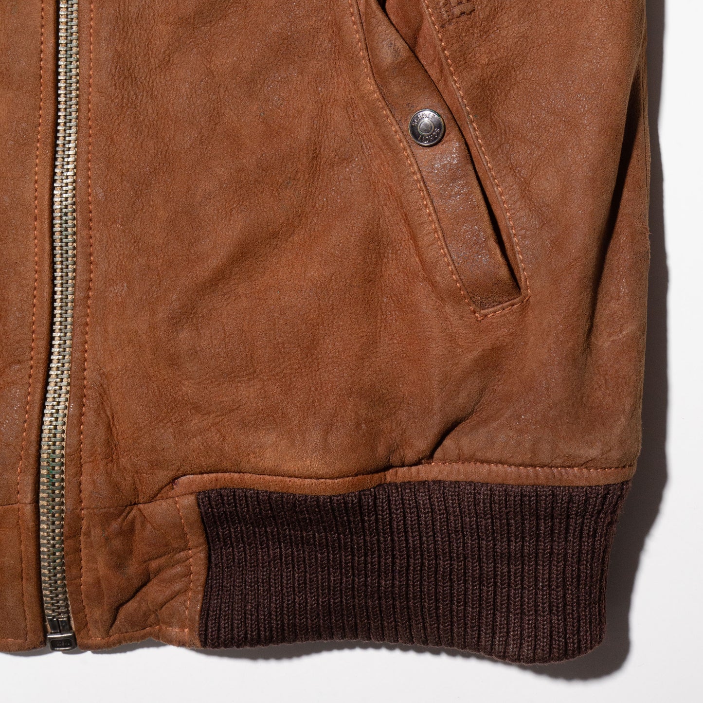 vintage schott belted shoulder suede leather jacket