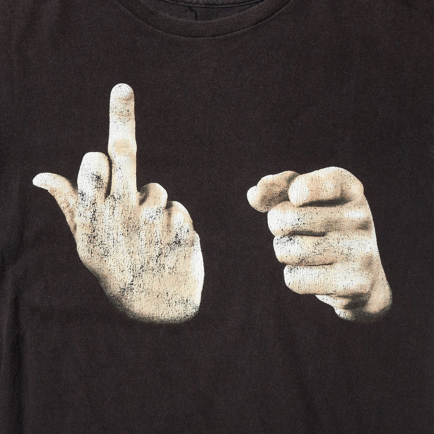 vintage 00's f*ck hand sign t-shirt