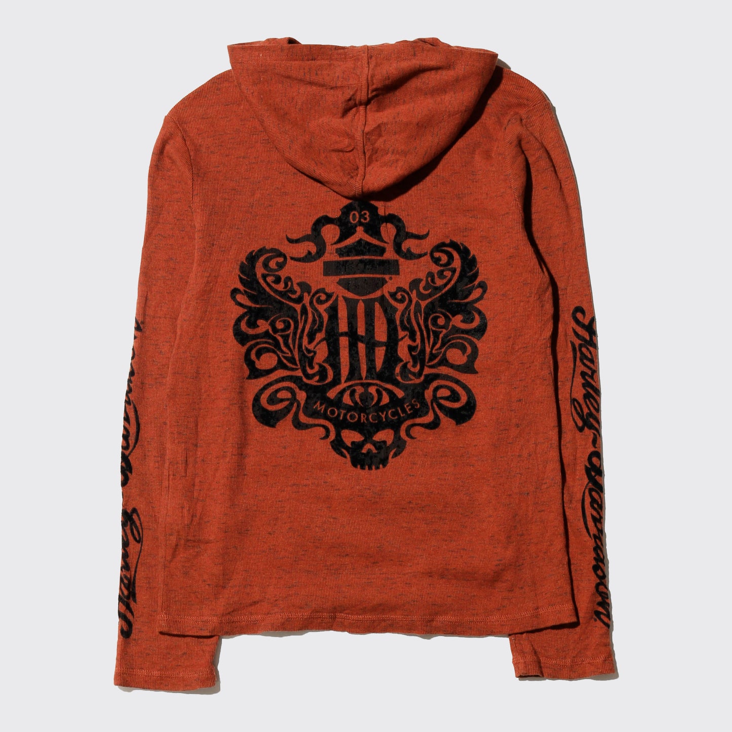 vintage harley-davidson tribal half button hoodie