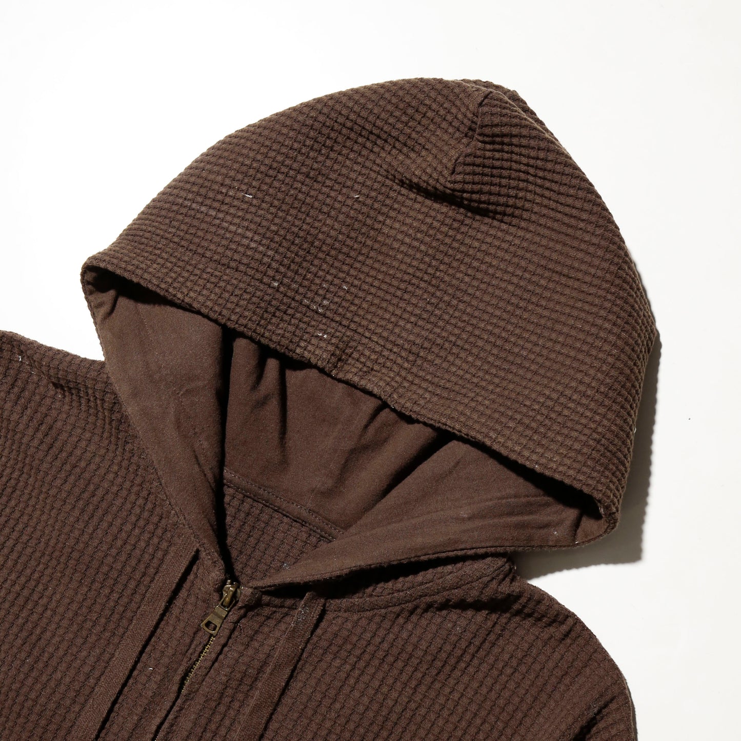 *one-off "the world is yours" hand screen waffle hoodie