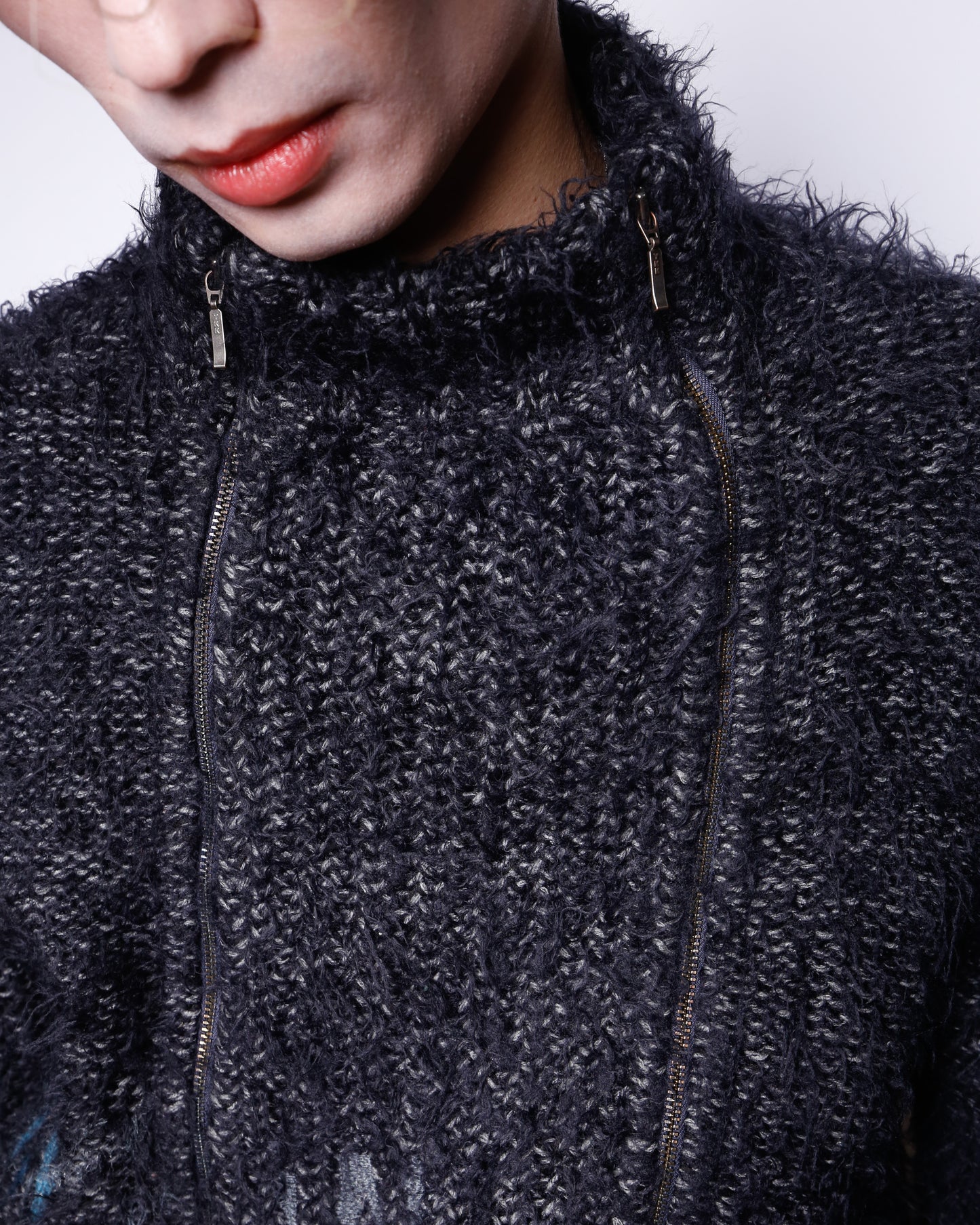 vintage double zip drivers sweater