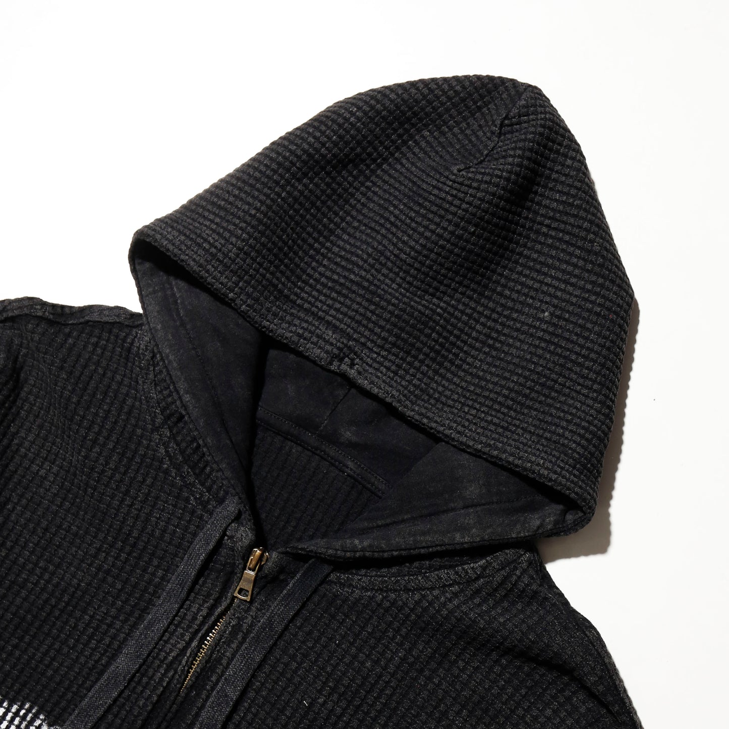 *one-off "the world is yours" hand screen waffle hoodie