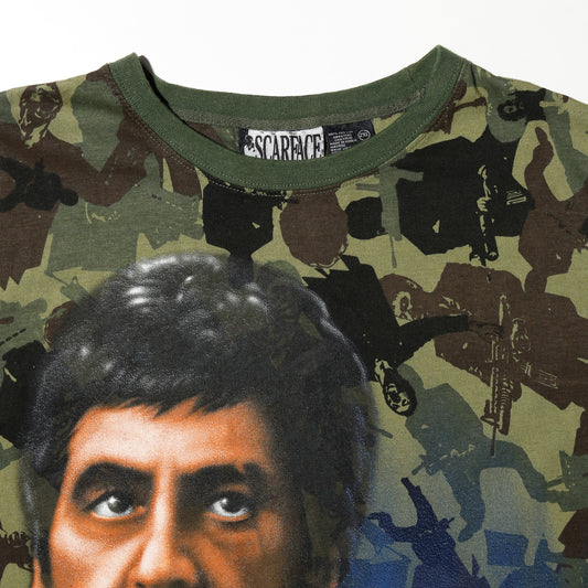 vintage 00's scareface tony montana camo t-shirt