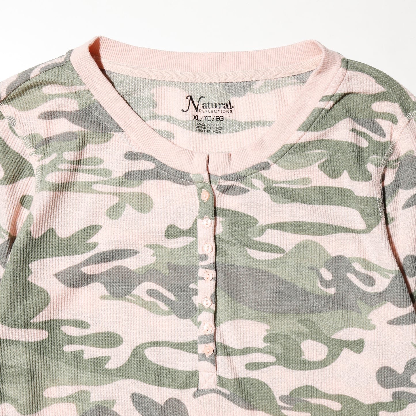 vintage henry neck camo thermal l/s