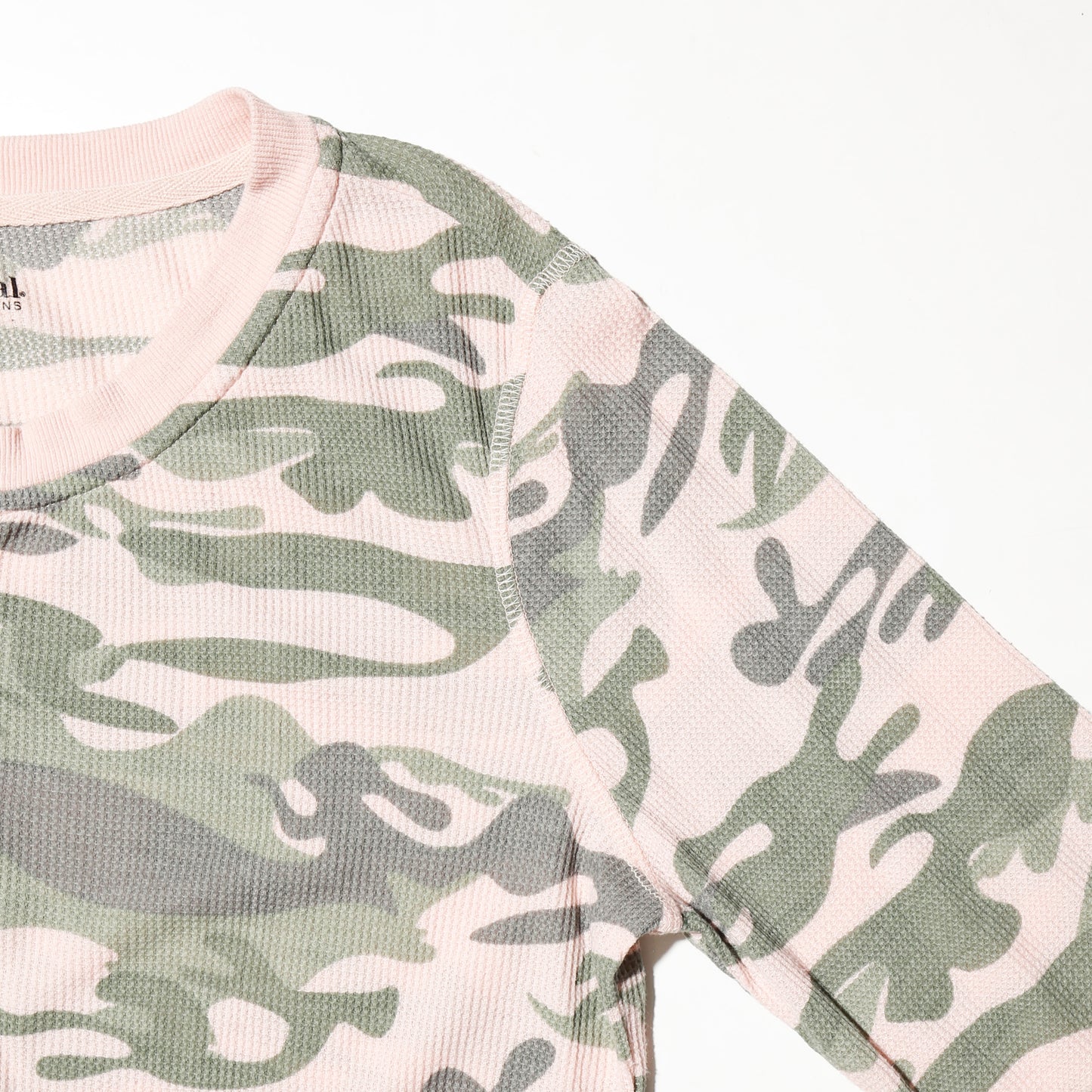 vintage henry neck camo thermal l/s