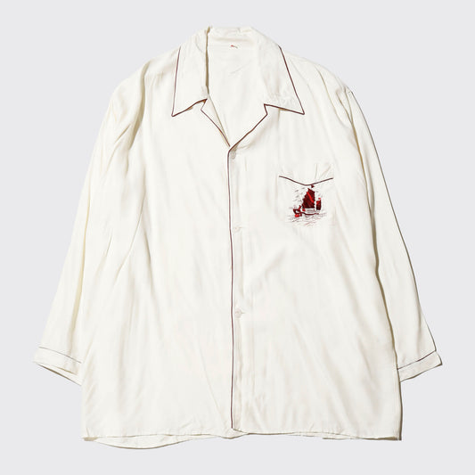 vintage broderied silk sleeper shirt