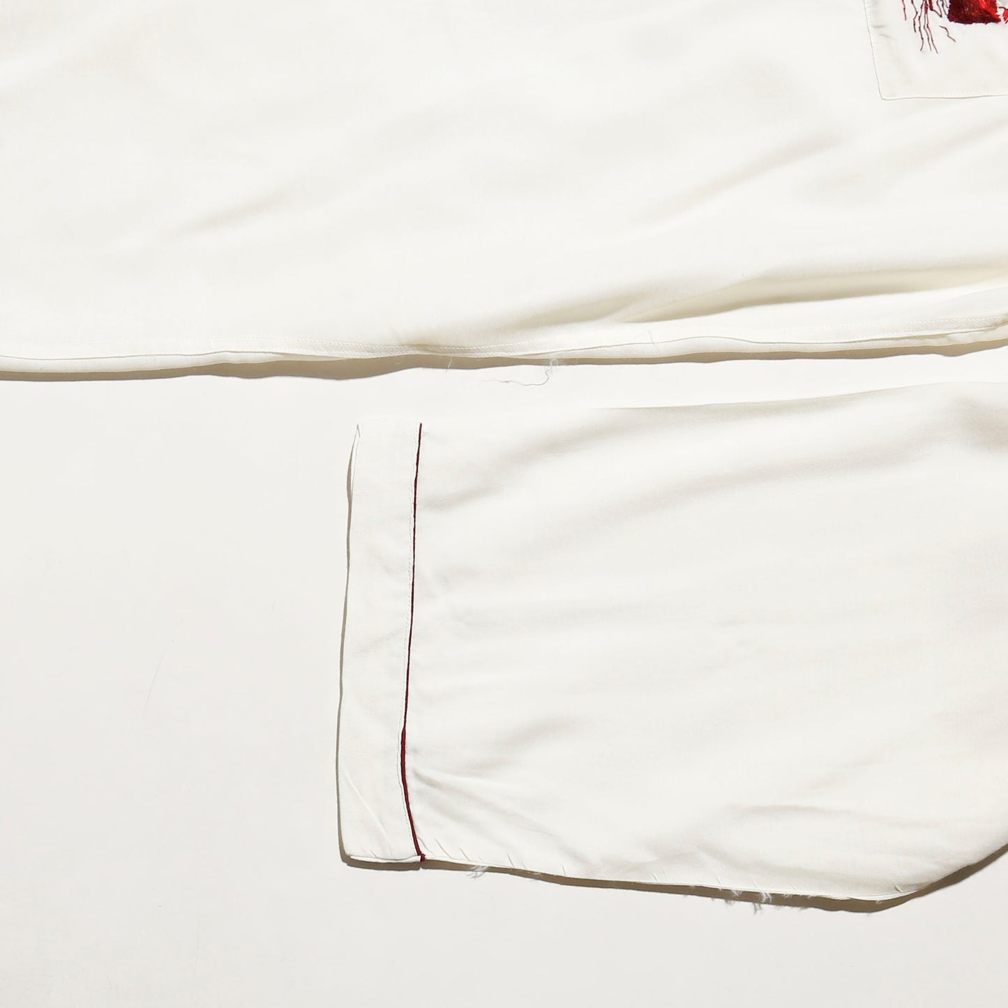 vintage broderied silk sleeper shirt