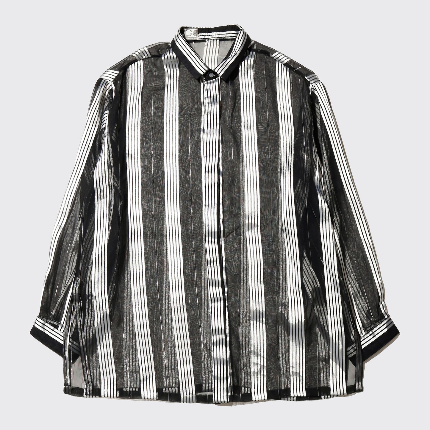 vintage shinny sheer stripe shirt