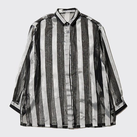 vintage shinny sheer stripe shirt