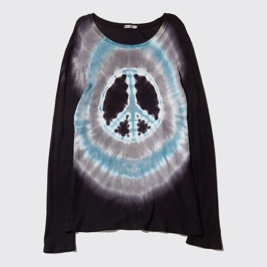 vintage psychedelic peace thermal cut sew