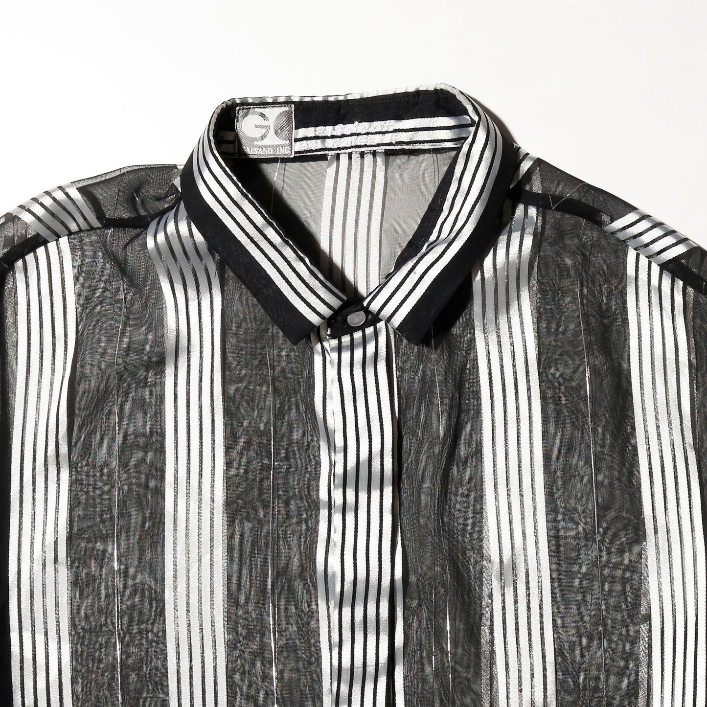 vintage shinny sheer stripe shirt