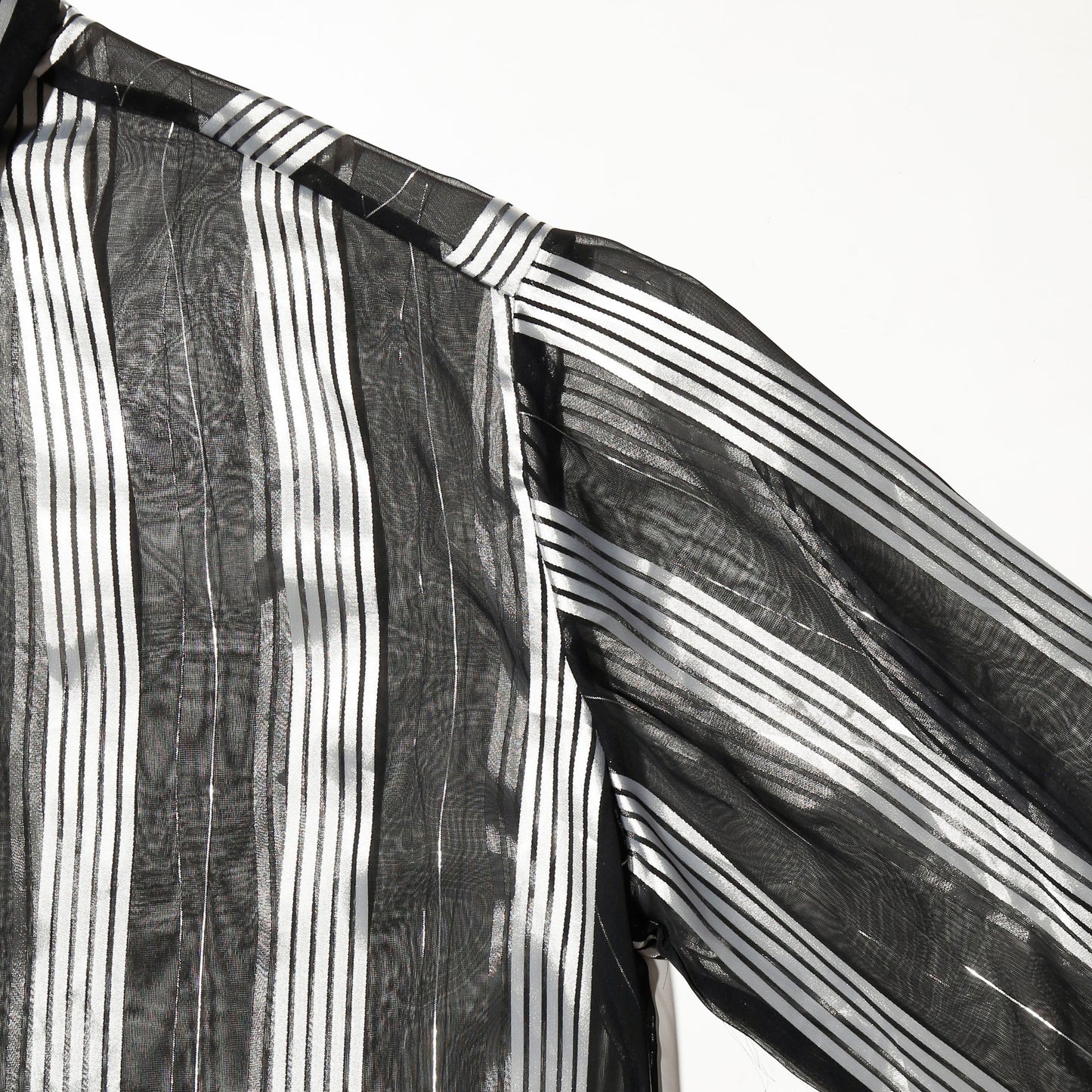 vintage shinny sheer stripe shirt