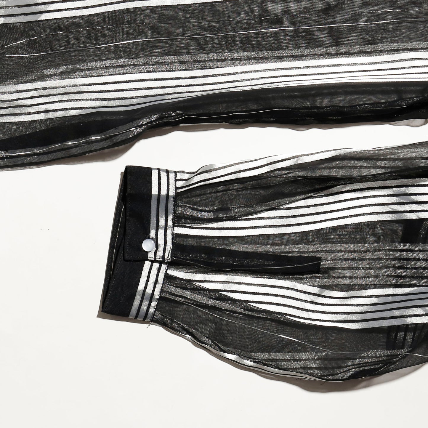 vintage shinny sheer stripe shirt